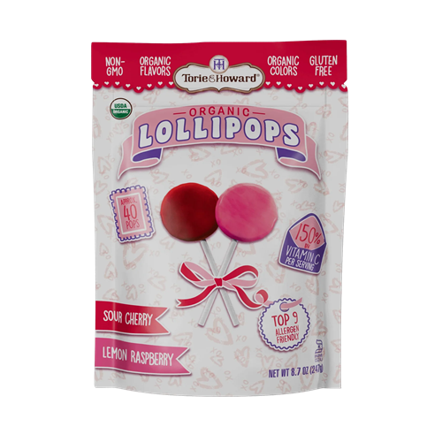 Torie & Howard Organic Valentines Lollipops 40 Count 8.7 oz. Bag