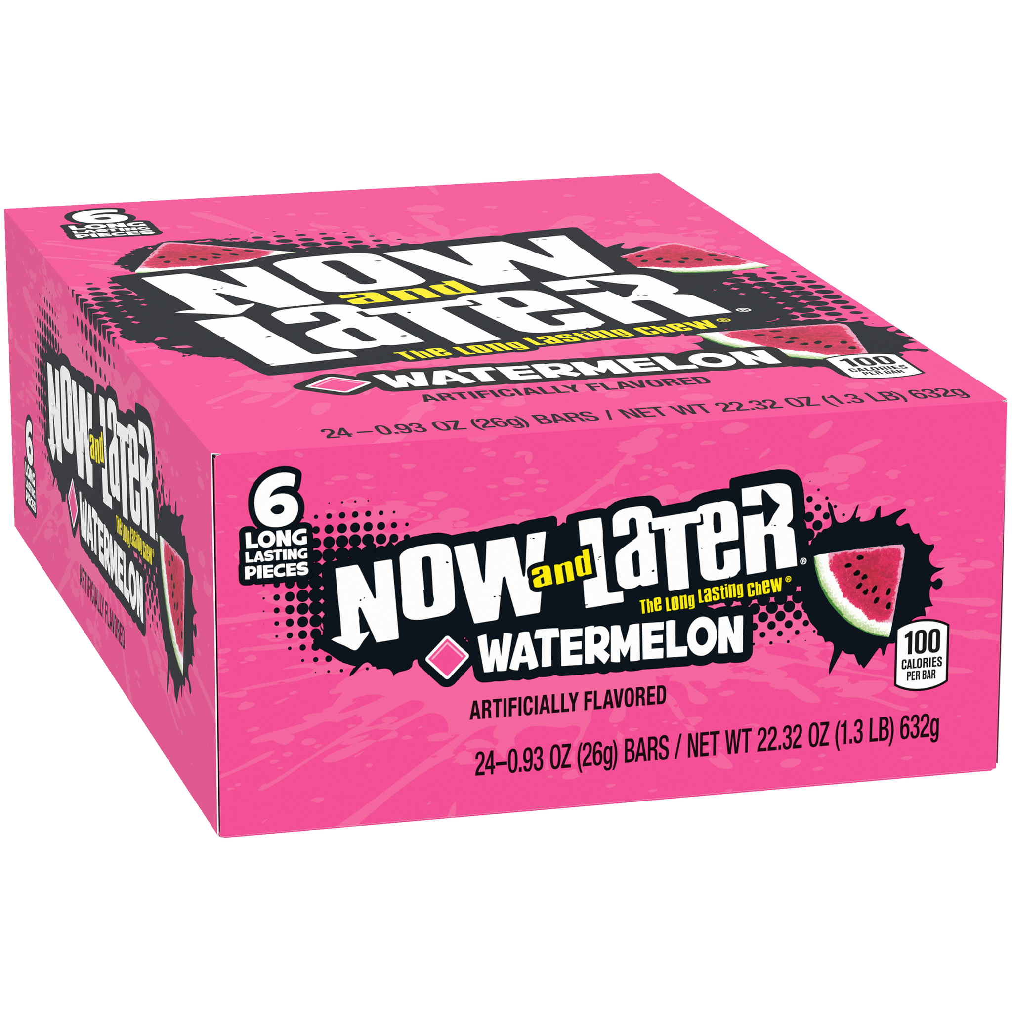 All City Candy Now and Later Watermelon Candy 6-Pack Case of 24 Taffy Ferrara Candy Company For fresh candy and great service, visit www.allcitycandy.com