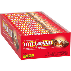 All City Candy 100 Grand Candy Bar 1.5 oz. Case of 36 Ferrero For fresh candy and great service, visit www.allcitycandy.com