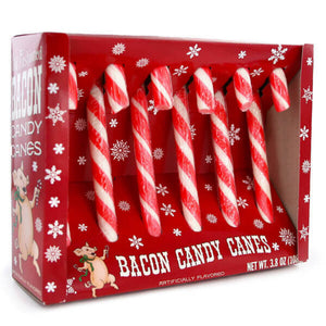 Archie McPhee Old Fashioned Bacon Candy Canes - Box of 6