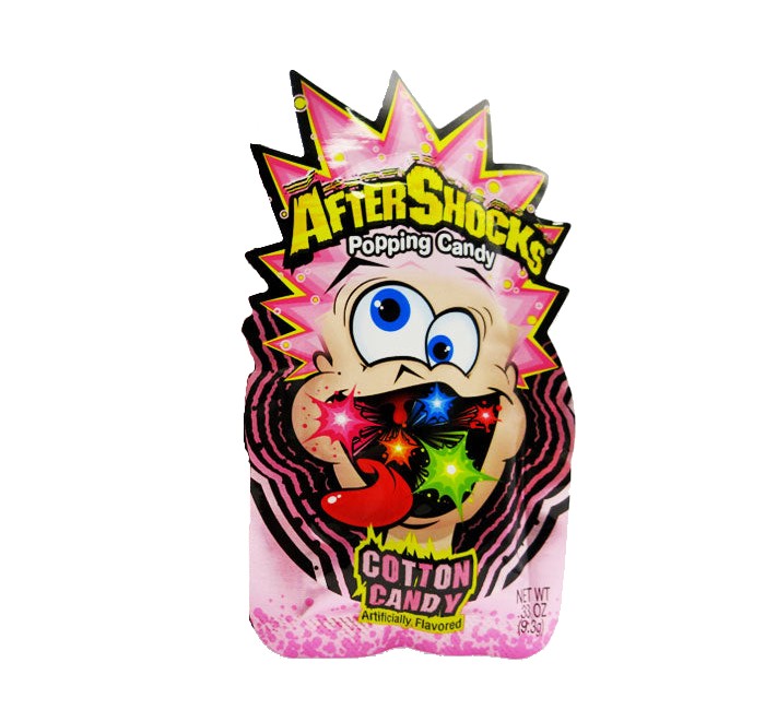 All City Candy Aftershocks Popping Candy Cotton Candy 0.33 oz. Pouch Case of 24 The Foreign Candy Company Inc. For fresh candy and great service, visit www.allcitycandy.com