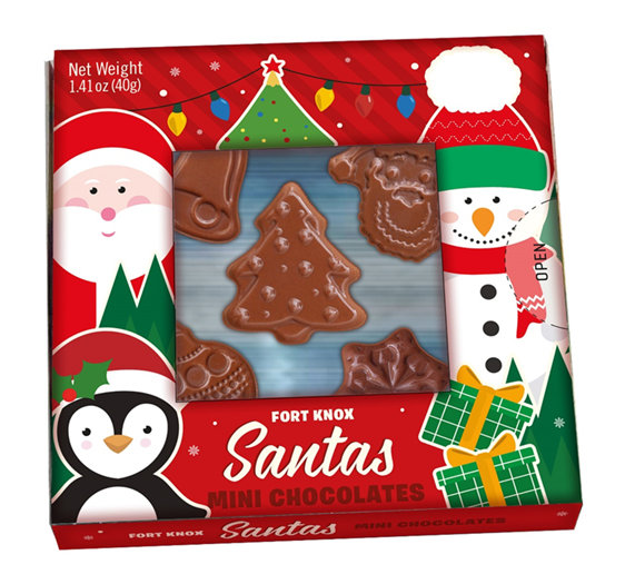 Fort Knox Santas Mini Chocolates 1.41 oz. Box - All City Candy