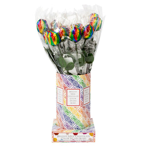 All City Candy Rainbow Foiled Belgian Chocolate Color Splash Roses Case of 20 Chocolate Albert's Candy For fresh candy and great service, visit www.allcitycandy.com