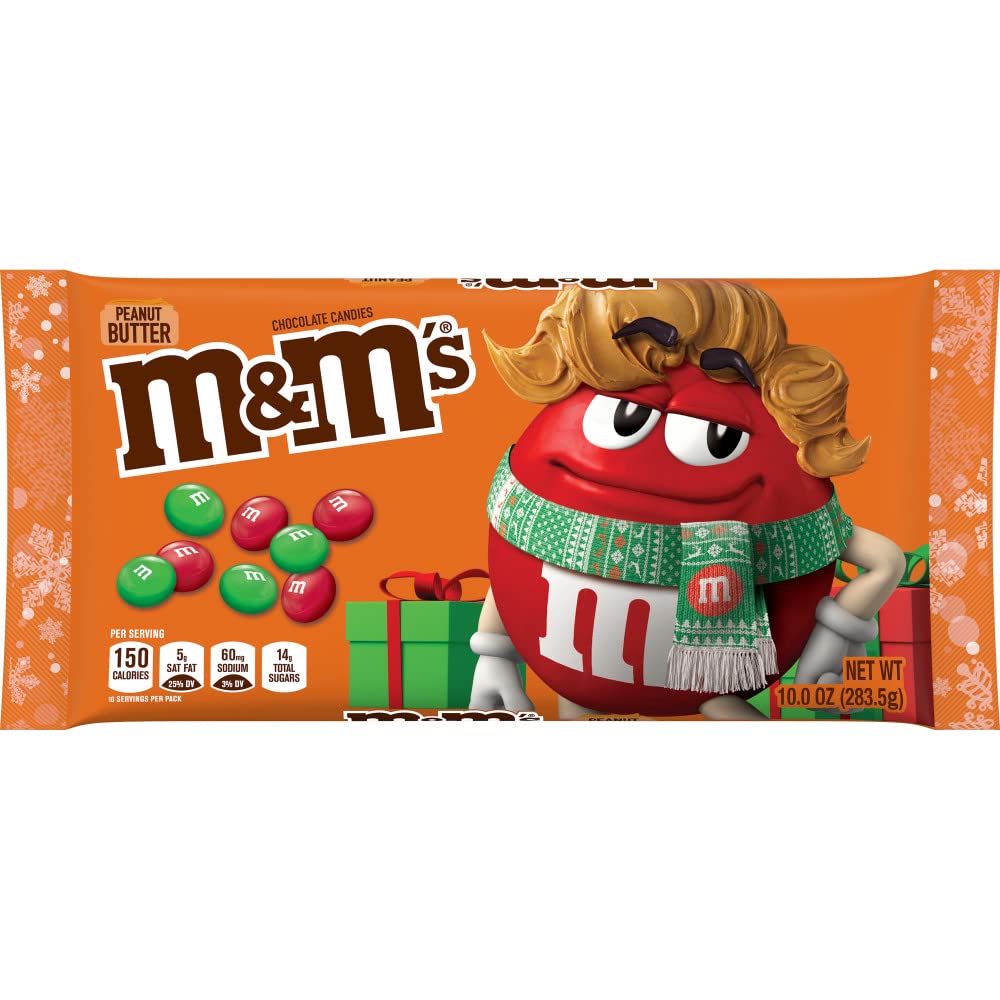 All City Candy M&M Christmas Peanut Butter M&M's candies 10 oz. Bag Christmas Mars Chocolate For fresh candy and great service, visit www.allcitycandy.com