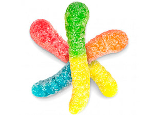 All City Candy Mini Sour Neon Gummi Worms - Bulk Bags Bulk Unwrapped Albanese Confectionery For fresh candy and great service, visit www.allcitycandy.com