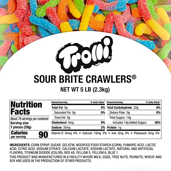 Trolli Sour Brite Crawlers 5 lb. Bulk Bag - All City Candy
