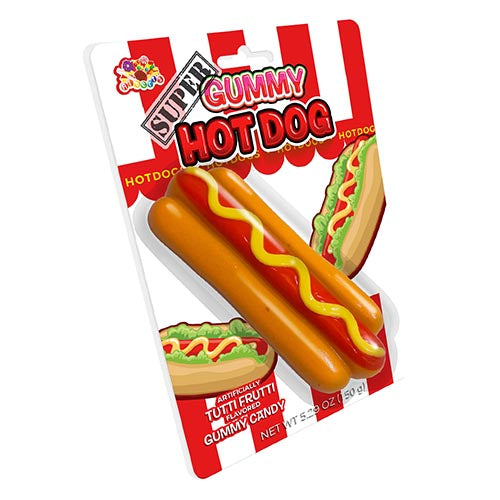 Albert's Super Gummy Hot Dog Tutti Frutti Gummi Candy 5.29 oz