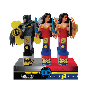 Batman or Wonder Woman Light Up Character Fan with Candy