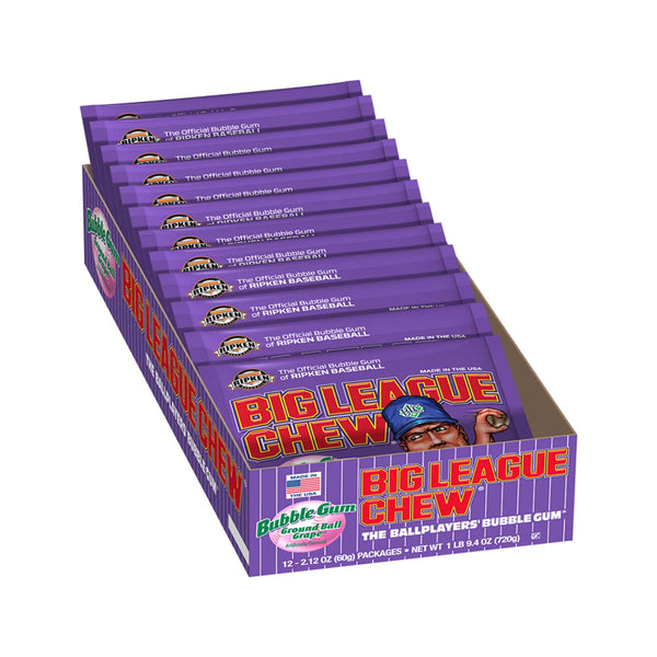 Big League Chew Bubble Gum, Ground Ball Grape - 2.12 oz packet