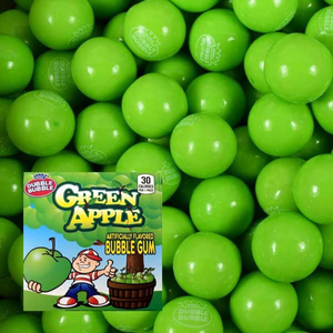Dubble Bubble Green Apple 1" Gumball 3 lb. Bulk Bag