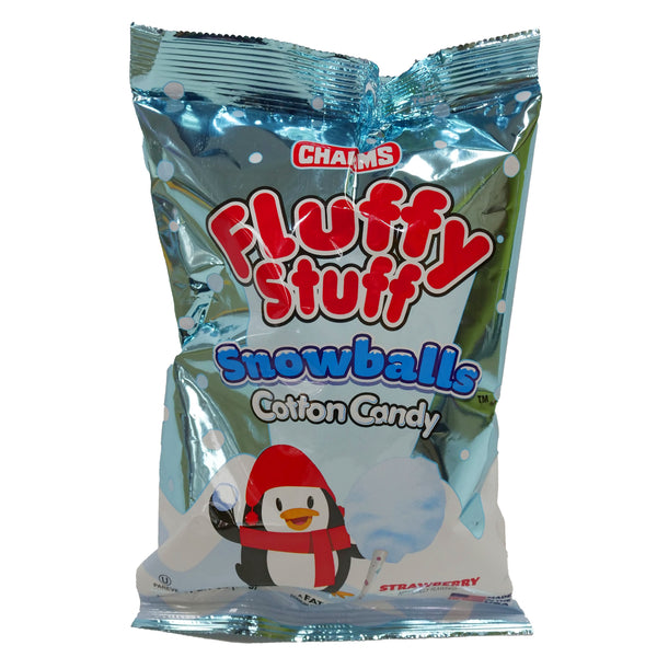 Fluffy Stuff North Pole Stawberry and Blue Razz Flavored Cotton Candy, 2  oz, Pack of 3