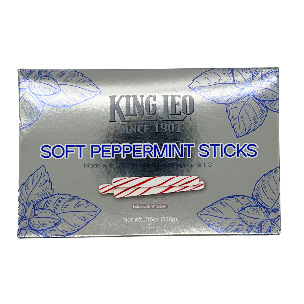 All City Candy King Leo Soft Peppermint Sticks Individually Wrapped 11.5 oz. Box Christmas Quality Candy Company For fresh candy and great service, visit www.allcitycandy.com