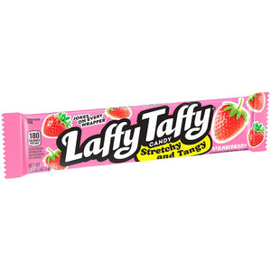 All City Candy Laffy Taffy Stretchy & Tangy Strawberry Candy Bar 1.5 oz. Ferrara Candy Company For fresh candy and great service, visit www.allcitycandy.com