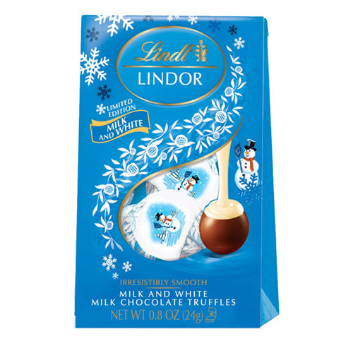 Lindt Lindor Milk and White Milk Chocolate Truffles Mini Holiday Gift - All  City Candy
