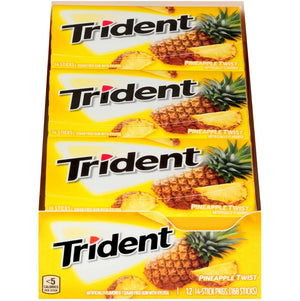 All City Candy Trident Single Pineapple Twist 14 stick pack Gum/Bubble Gum Mondelez International For fresh candy and great service, visit www.allcitycandy.com