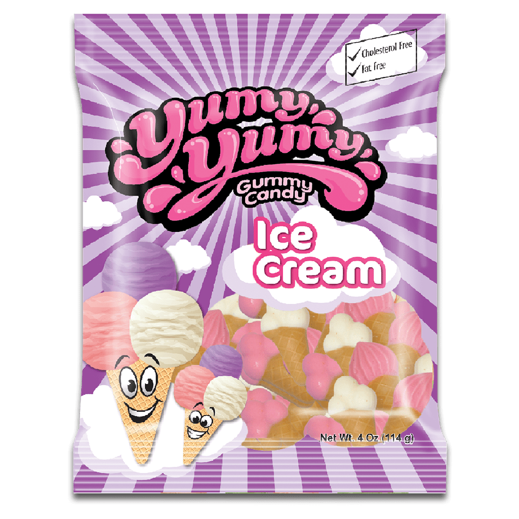 All City Candy Yumy Yumy Ice Cream Cones Gummy Candy - 4-oz. Bag Kervan USA For fresh candy and great service, visit www.allcitycandy.com