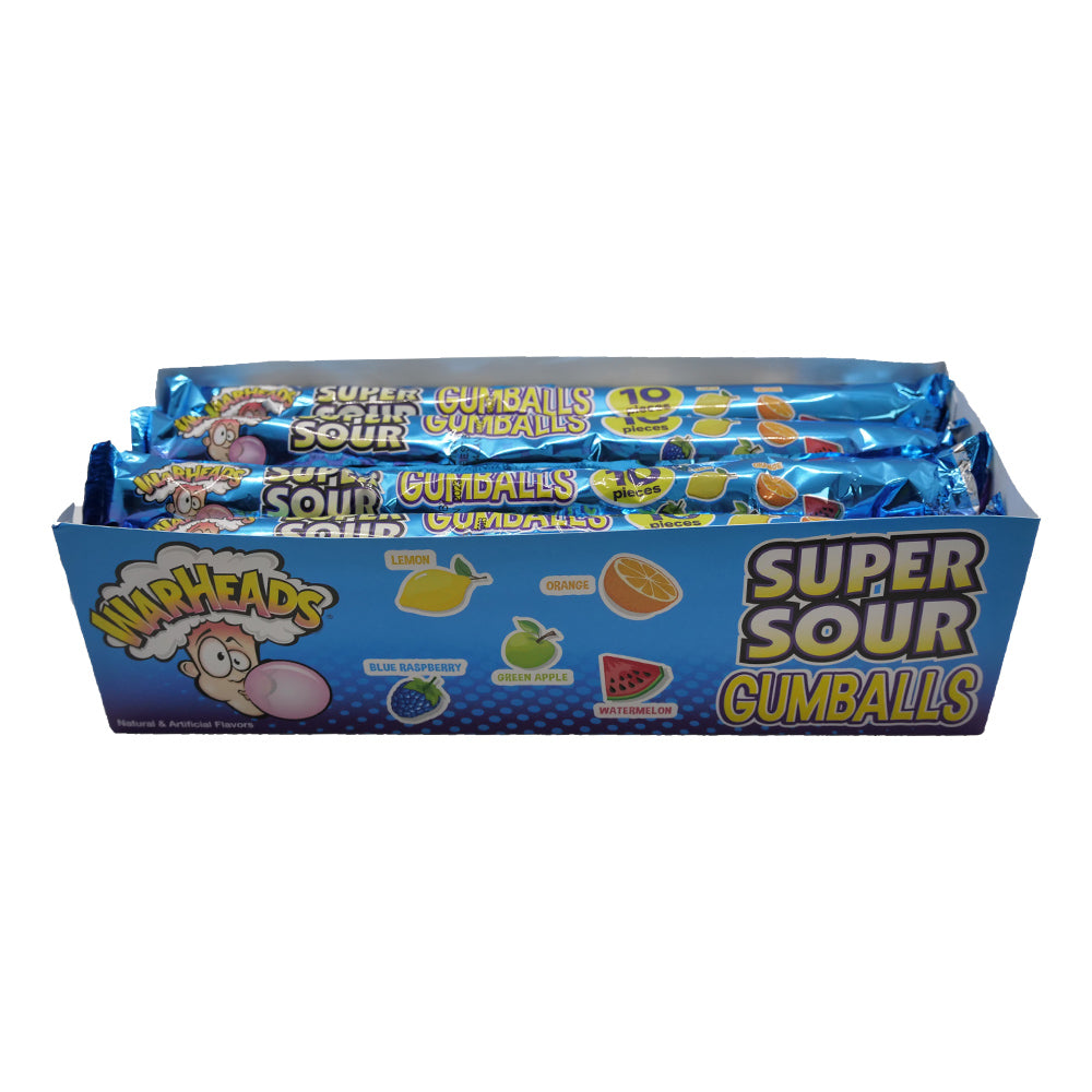 All City Candy Warheads Super Sour Gumballs - 10-Ball Tube Gum/Bubble Gum Impact Confections For fresh candy and great service, visit www.allcitycandy.com