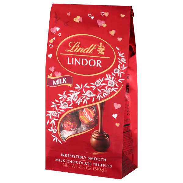 Lindt Lindor Milk Chocolate Truffles Valentine's Day - 8.5-oz. Bag