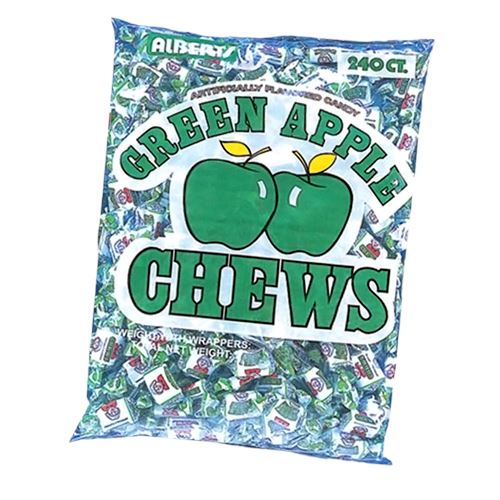 All City Candy Albert's Green Apple Chews Candy - 240 Piece Bag Chewy Albert's Candy For fresh candy and great service, visit www.allcitycandy.com