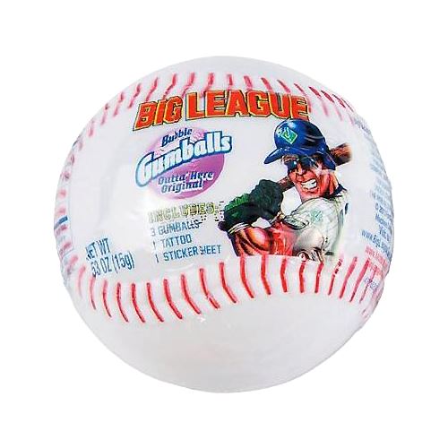 All City Candy Big League Chew Bubble Gumballs Filled Baseballs .53 oz. Gum/Bubble Gum Ford Gum & Machine Company For fresh candy and great service, visit www.allcitycandy.com