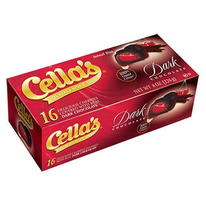 All City Candy Cella's Dark Chocolate Covered Cherries - 8-oz. Box Chocolate Tootsie Roll Industries For fresh candy and great service, visit www.allcitycandy.com