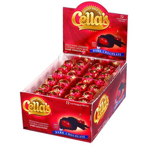 All City Candy Cella's Foil Wrapped Dark Chocolate Covered Cherries - Box of 72 Chocolate Tootsie Roll Industries For fresh candy and great service, visit www.allcitycandy.com