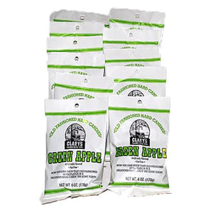 All City Candy Claeys Green Apple Old Fashioned Hard Candies - 6-oz. Bag Hard Claeys Candies Case of 12 For fresh candy and great service, visit www.allcitycandy.com