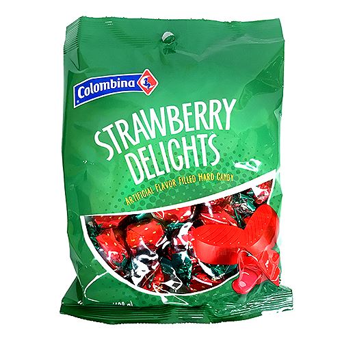 All City Candy Colombina Strawberry Delights Filled Hard Candy - 7-oz. Bag Hard Colombina For fresh candy and great service, visit www.allcitycandy.com