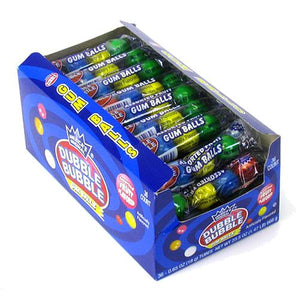 All City Candy Dubble Bubble Assorted Fruit Flavored Gumballs 4-Ball Tube - 36 Piece Case Gum/Bubble Gum Concord Confections (Tootsie) For fresh candy and great service, visit www.allcitycandy.com
