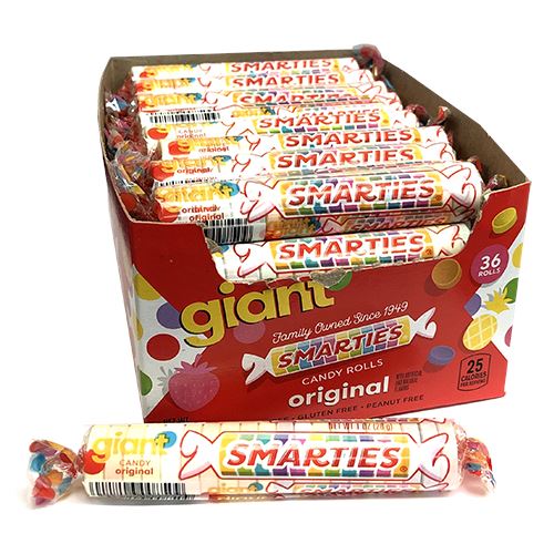 All City Candy Giant Smarties Candy Roll 1 oz. - Case of 34 Smarties Candy Company For fresh candy and great service, visit www.allcitycandy.com