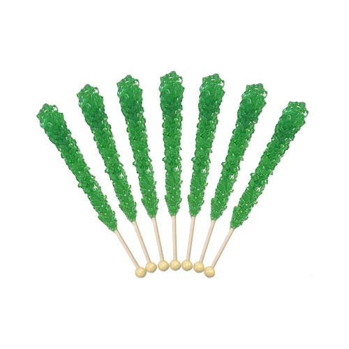 Green Apple Rock Candy Crystal Sticks - Tub of 36 - All City Candy