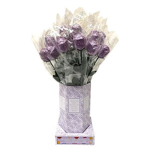 All City Candy Lavender Foiled Belgian Chocolate Color Splash Roses Chocolate Albert's Candy Case of 20 For fresh candy and great service, visit www.allcitycandy.com