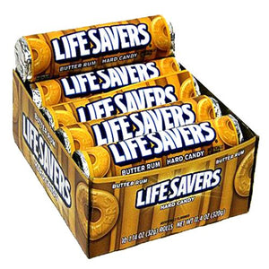 All City Candy Life Savers Hard Candy Butter Rum - 1.14-oz. Roll Hard Wrigley Case of 20 For fresh candy and great service, visit www.allcitycandy.com