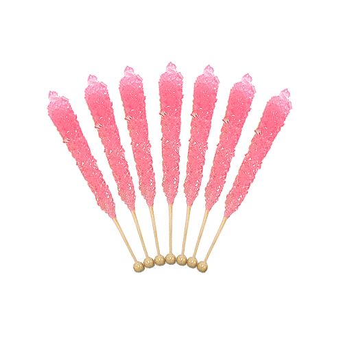 All City Candy Pink Cherry Flavored Rock Candy Crystal Sticks - Tub of 36 Rock Candy Espeez For fresh candy and great service, visit www.allcitycandy.com