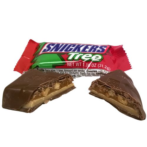 All City Candy Snickers Christmas Tree Candy Bar - 1.1 oz. Christmas Mars Chocolate Case of 24 For fresh candy and great service, visit www.allcitycandy.com