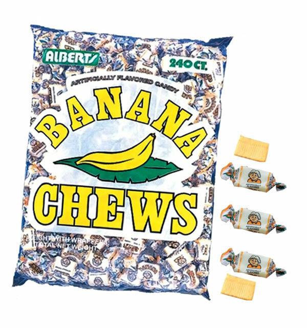  Albert's Fruit Chews - Banana Flavor 1.53 Pounds (240 Candies)  : Taffy Candy : Grocery & Gourmet Food