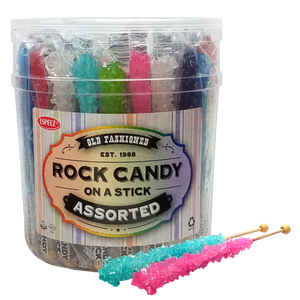All City Candy Assorted Rock Candy Crystal Sticks - Tub of 36 Rock Candy Espeez For fresh candy and great service, visit www.allcitycandy.com