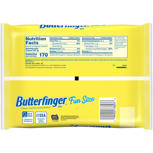 Butterfinger Candy Bars, Fun Size - 10.2 oz