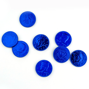 All City Candy Fort Knox Dark Blue Milk Chocolate Coins - 1 LB Mesh Bag Chocolate Gerrit J. Verburg Candy For fresh candy and great service, visit www.allcitycandy.com