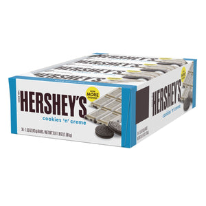 All City Candy Hershey's Cookies 'N' Creme Candy Bar 1.55 oz. Case of 36 Candy Bars Hershey's For fresh candy and great service, visit www.allcitycandy.com