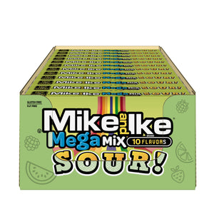 All City Candy Mike and Ike Mega Mix Sour Chewy Candies - 5-oz. Theater Box Case of 12 Theater Boxes Just Born Inc For fresh candy and great service, visit www.allcitycandy.com