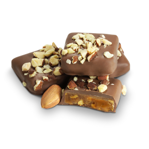 All City Candy Milk Chocolate Toffee with Almonds - 1 LB Box Chocolate Albanese Confectionery For fresh candy and great service, visit www.allcitycandy.com