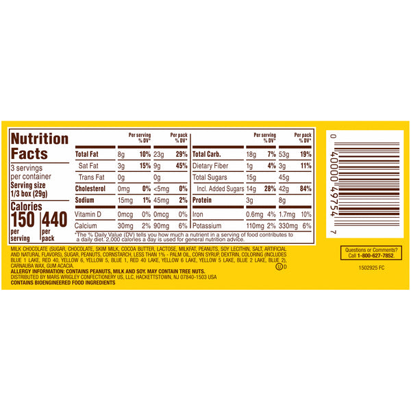 Nutrition & Ingredients for Peanut M&Ms