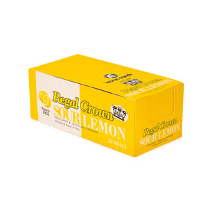 All City Candy Regal Crown Sour Lemon Hard Candy - 1.01-oz. Roll Hard Iconic Candy Case of 24 For fresh candy and great service, visit www.allcitycandy.com
