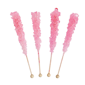 All City Candy Pink Cherry Flavored Rock Candy Crystal Sticks - Tub of 36 Rock Candy Espeez For fresh candy and great service, visit www.allcitycandy.com