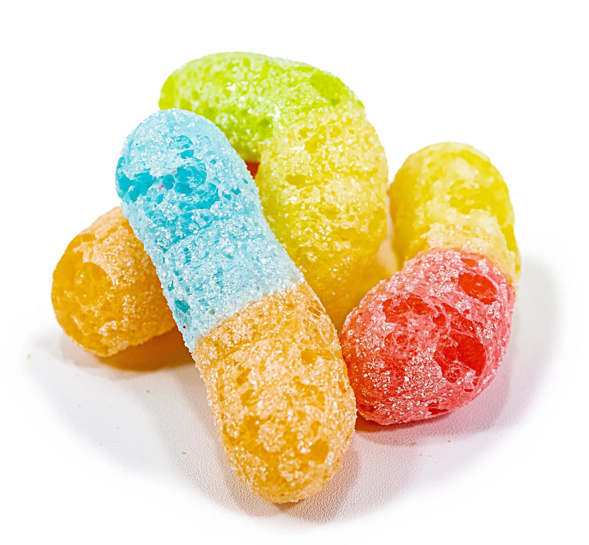 Frigglers Freeze-Dried Sour Mini Assorted Gummi Worms 1.8 oz - For fresh candy and great service, visit www.allcitycandy.com