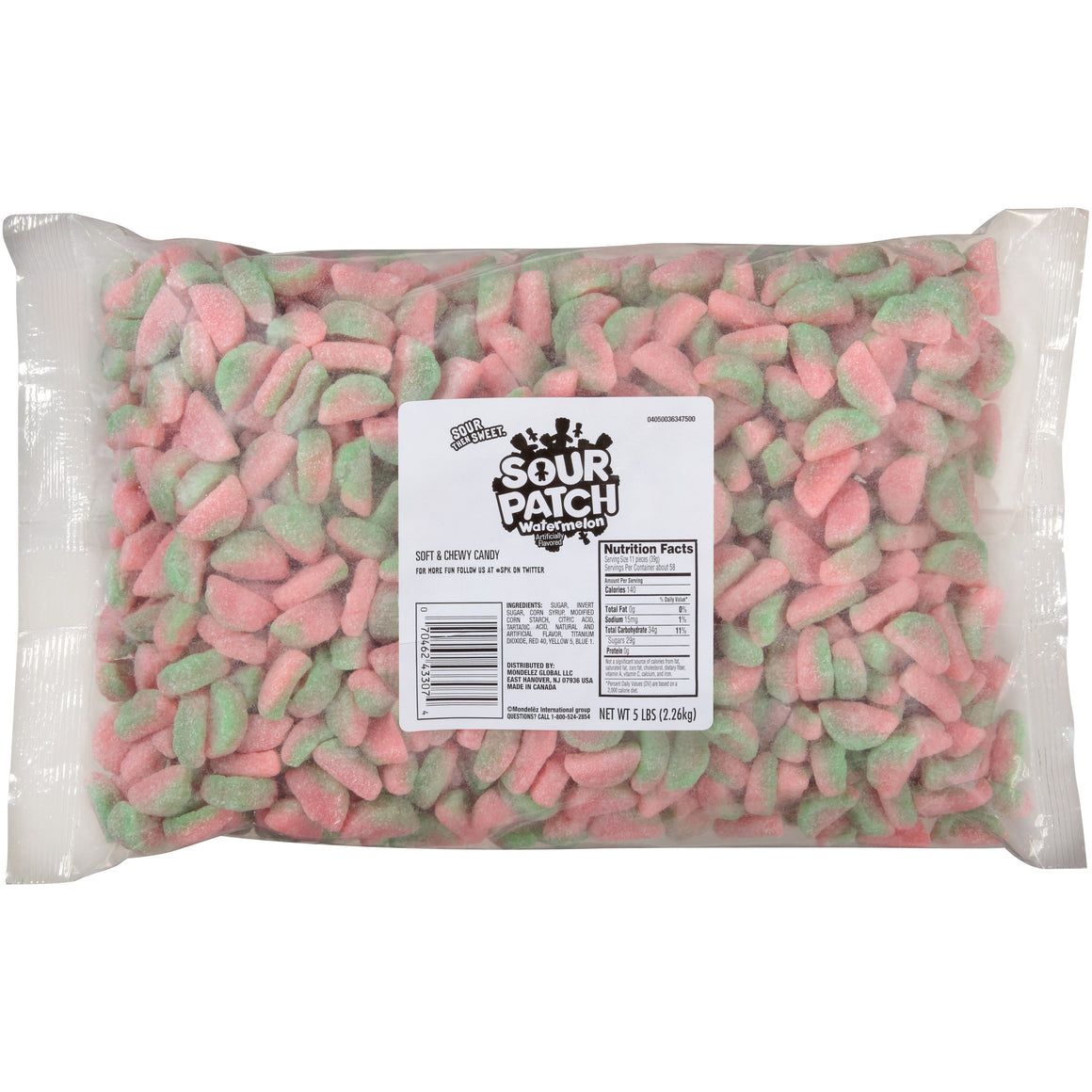 All City Candy Sour Patch Green Rind Watermelon Soft & Chewy Candy Bulk Bags Bulk Unwrapped Mondelez International For fresh candy and great service, visit www.allcitycandy.com