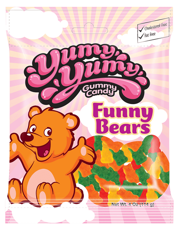 Yumy Yumy Gummy Candy Funny Bears 4 oz (114 g)