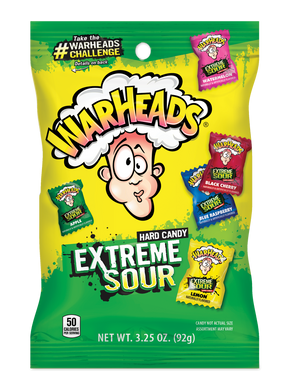 Warheads Extreme Sour Hard Candy 3.25 oz. Bag