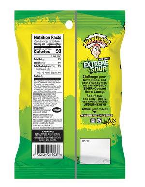 Warheads Extreme Sour Hard Candy 3.25 oz. Bag